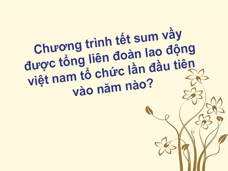 Chương trình tết sum vầy được tổng liên đoàn lao động việt nam tổ chức lần đầu tiên vào năm nào 