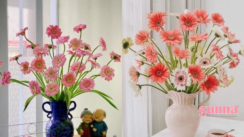 hoa cúc để bàn uống nước ngày tết - Sunna.vn