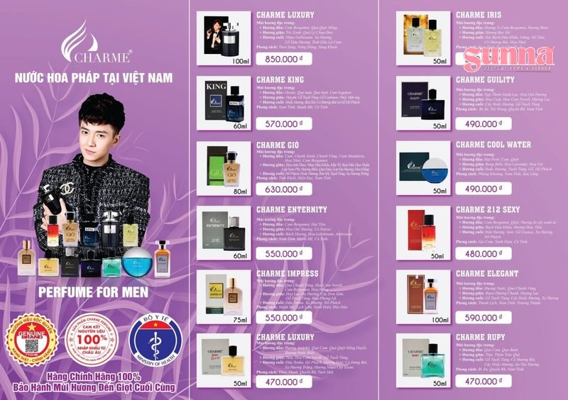 nước hoa charme nam mùi nào thơm nhất Top 10 nước hoa Charme nam được yêu thích nhất - Nước Hoa Charme