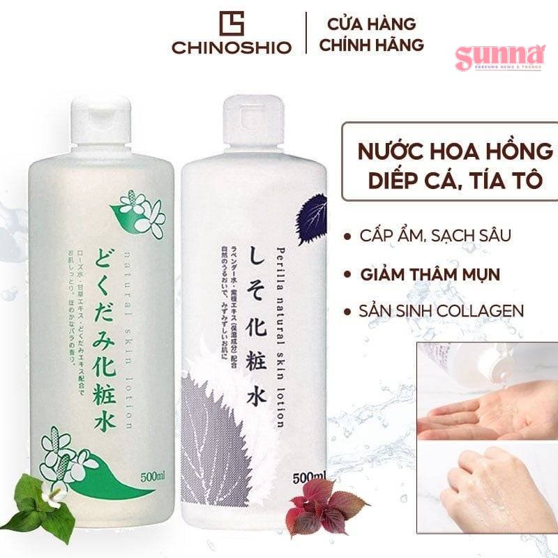 nước hoa hồng tía tô Nước Hoa Hồng Chiết Xuất Lá Tía Tô 500ML