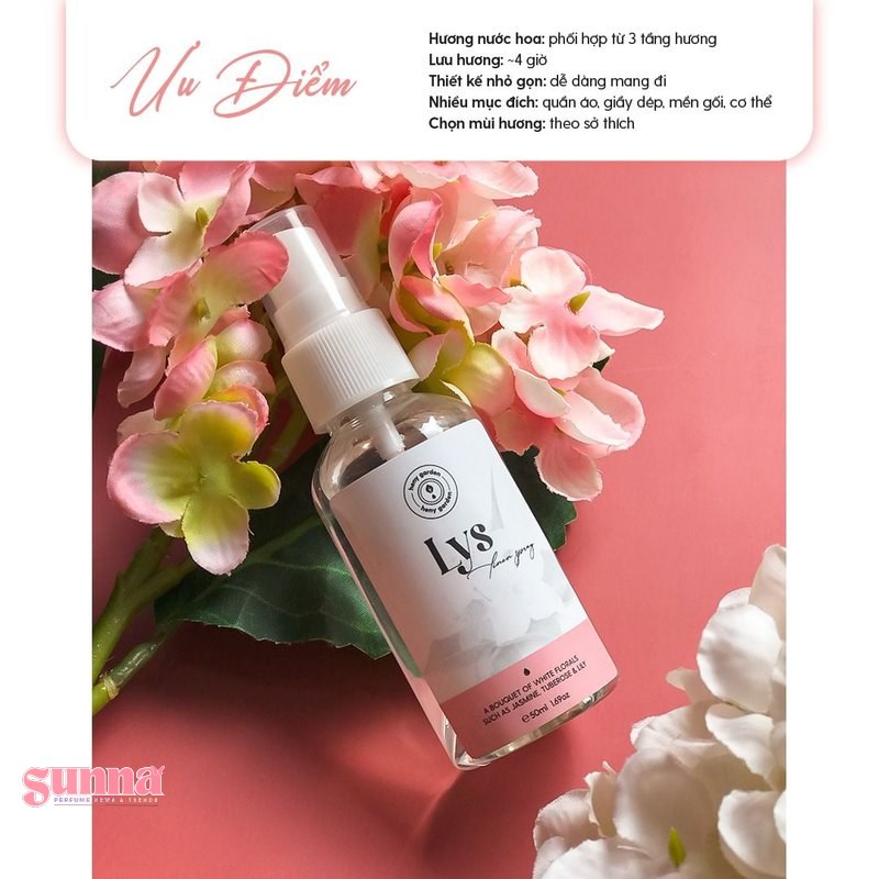 Nước hoa xịt thơm quần áo Heny Garden